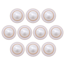 10Pcs Durable Round Pearl Buttons White for Jackets Clothes DIY Decor