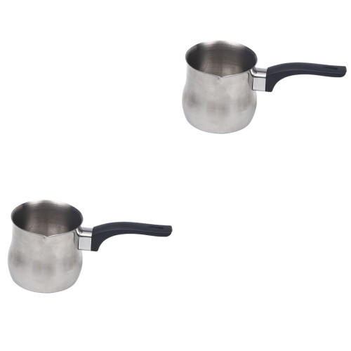 2Pcs Silver Latte Art Milk Cup Coffee Frothing Pitcher 2