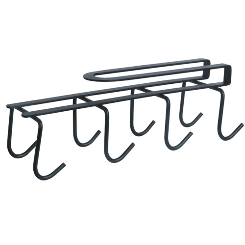 4Pcs Black Iron Cupboard Rack Holder Under Cabinet Mug Hooks Organizer 1