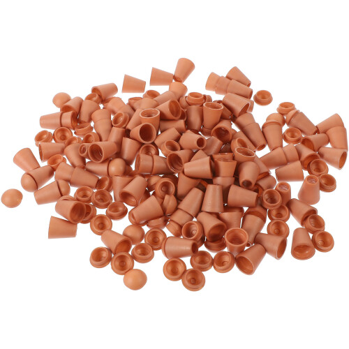 200Pcs Coffee Plastic Rope Ends Drawstring Lock Stoppers for Apparel 2