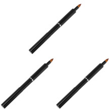 3St Draagbare Lippenkwasten Zwart Aluminium Voor Vrouwen Make-Up