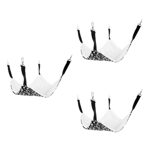 3Pcs Black Cat Sleeping Bed Breathable Double-Sided Hanging Hammock 1