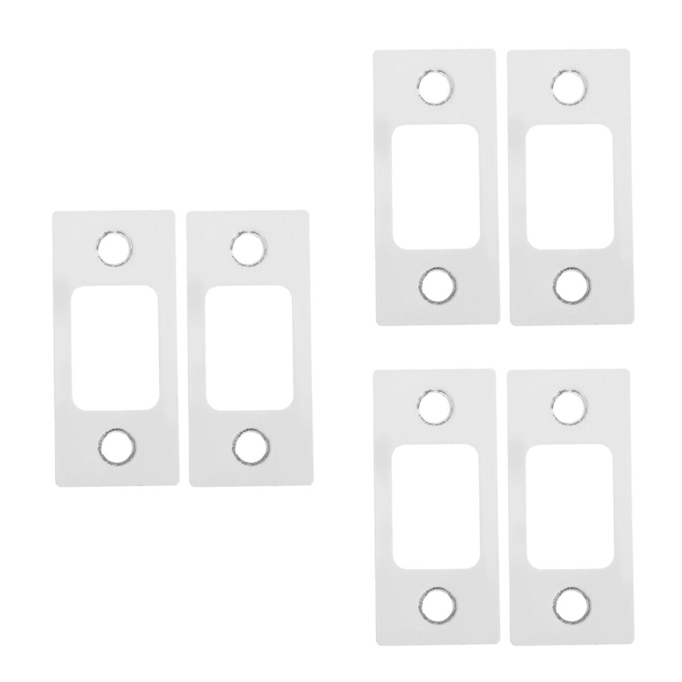 6Pcs Stainless Steel Door Round Strike Plates For Deadbolt Locks White 3713135337145
