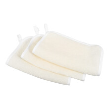 3Pièces Chiffons Exfoliants Beige, Toile Nylon Pour Douche, Lisse