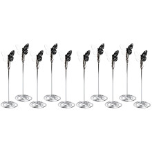 10Pcs Silver Menu Clips Spiral Base Photo and Table Number Holders