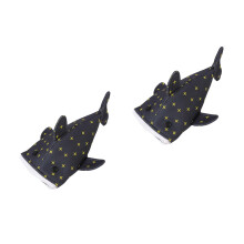 2Pcs Unique Golden Shark Pencil Pouch Canvas Large Capacity for School
