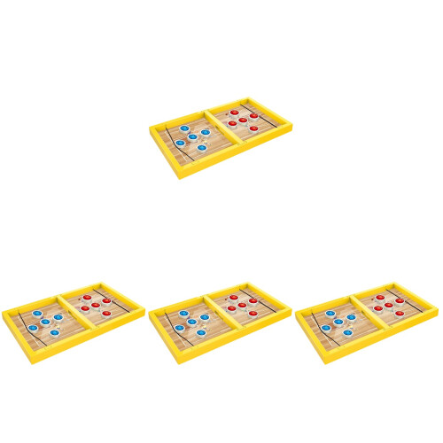 4Sets Impact-Resistant Yellow Plastic Chess Board for Kids Play