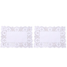 2 Pieces Small Rectangular Paper Doilies Doily Packaging Pad
