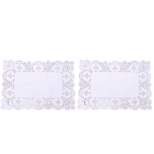 2 Pieces Small Rectangular Paper Doilies Doily Packaging Pad