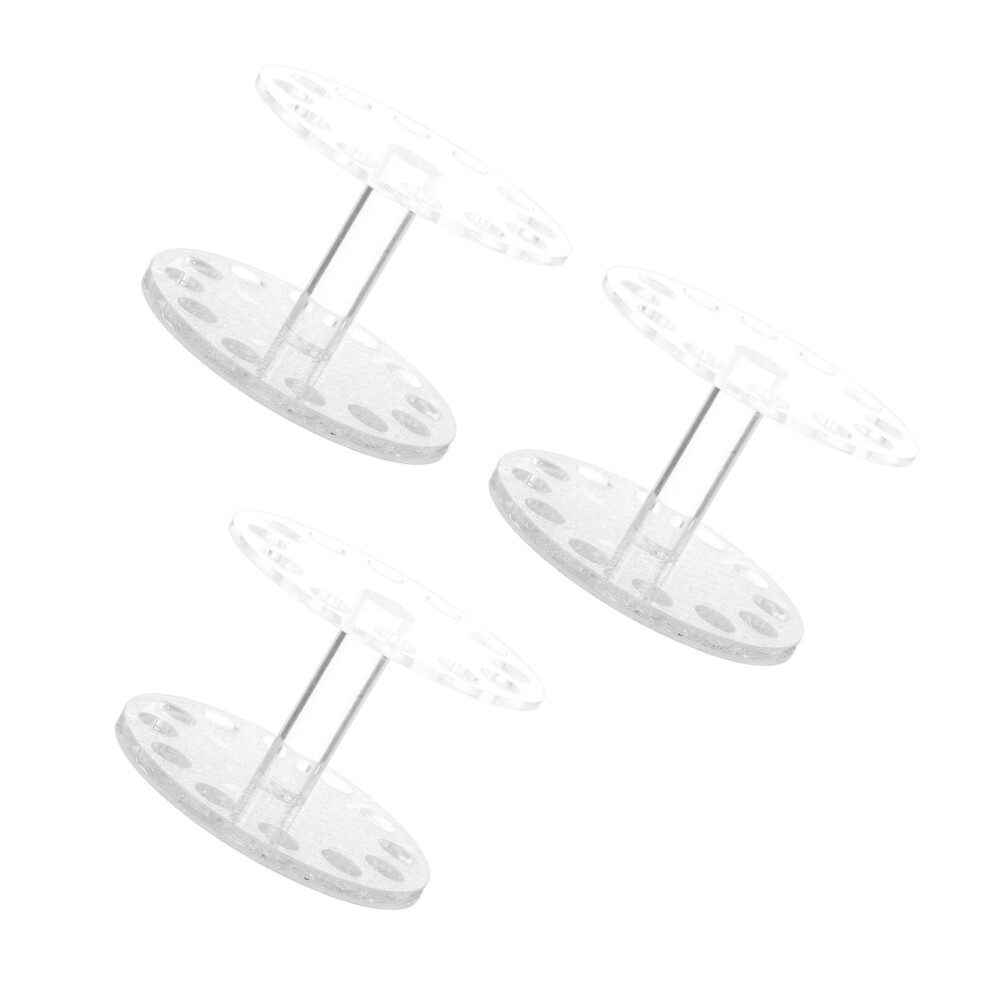 Vaguelly 3Pcs Nail Brush Organizer Transparent Stand For Nail Art Pen Storage