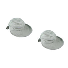 2Pcs Foldable Sun Hat for Women Grey Wide Brim Uv Protection Visor Cap