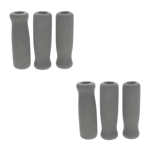 6Pcs Walking Cane Handle Grip Grey Sponge Cushion Non-Slip Replacement