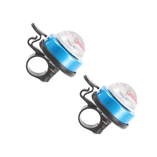 2Pcs Portable Sky-Blue Bike Bell Multi-Function Alloy Cycling Bell 2