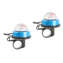 2Pcs Portable Sky-Blue Bike Bell Multi-Function Alloy Cycling Bell