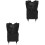 2Pcs Large Capacity Black Foldable Trolley Bags with Smooth Wheels 4