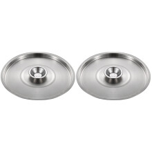 2Pcs Stainless Steel Grease Jar Lids Silver Oil Pot Covers