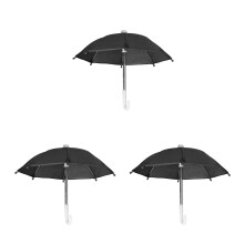 3Pcs Black Miniature Doll Umbrella Durable Mini House Ornament