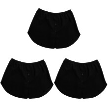 3Pcs Black Layering Shirt Extenders for Women Smooth Waist Underskirt