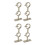 4Pcs Silver Alloy Double Curtain Rod Brackets Adjustable Corner Mounts 4