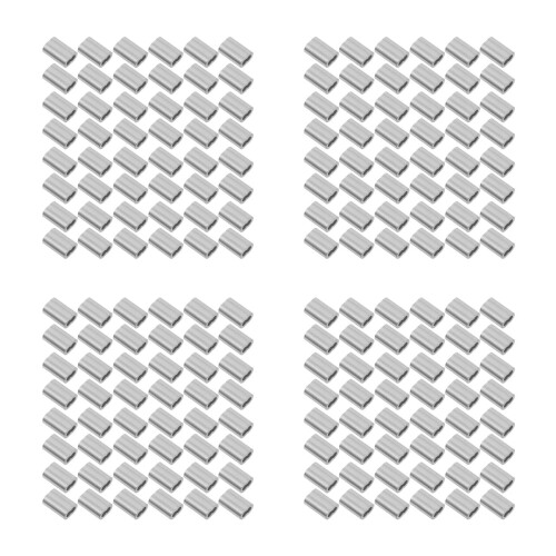 800Pcs Silver Aluminum Cable Crimping Sleeves for Wire Rope Connection