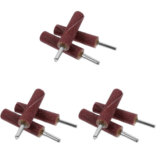 9Pcs Dark Red Sanding Drum Bit Set for Drill Rotary Tool Polishing Use