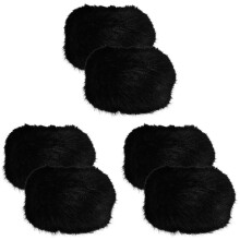 6Pcs Comfortable Black Warm Wrist Cuffs Winter Wrist Bands for Women