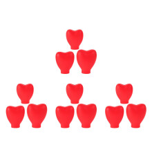 12Pcs Red Heart Shaped Silicone Cosmetic Brush Protector Reusable Caps