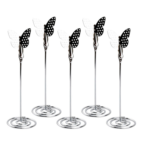10Pcs Silver Menu Clips Spiral Base Photo and Table Number Holders 1