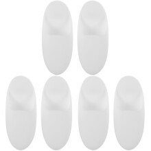 6Pcs Silicone Toothbrush Holder Wall Mount for Bathroom White
