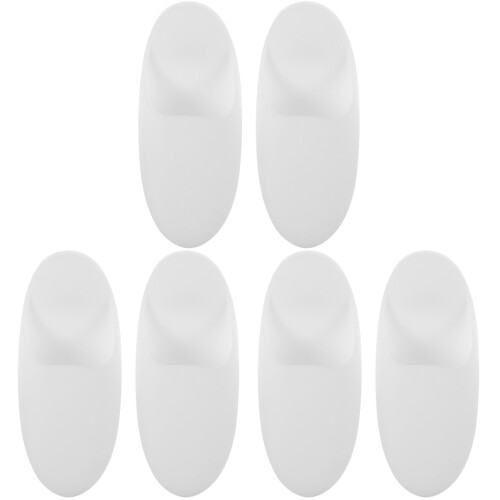 6Pcs Silicone Toothbrush Holder Wall Mount for Bathroom White