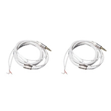 2 Pcs With Microphone Cable White