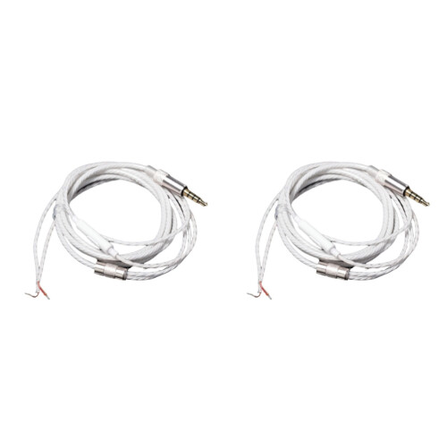 2 Pcs With Microphone Cable White