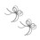 2Pcs Silver Pearl Bowknot Keychain Charms Elegant Plastic Accessories 1