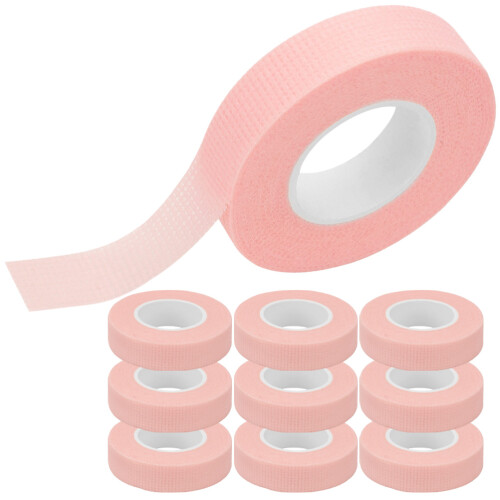 10Pcs Pink Adhesive Eyelash Extension Tapes for Safe Lash Application