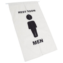 1Set Stylish Black Doorway Curtain Half-Coverage for Toilet Privacy