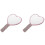 2Pcs Compact Pink Heart Hand Mirror ABS Rhinestone Handbag Mirror 1