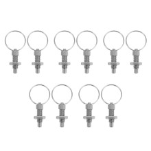 5Pcs Industrial Stainless Steel Indexing Plunger with Pull Ring Silver