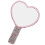 2Pcs Compact Pink Heart Hand Mirror ABS Rhinestone Handbag Mirror 2