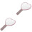 2Pcs Compact Pink Heart Hand Mirror ABS Rhinestone Handbag Mirror 3