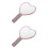 2Pcs Compact Pink Heart Hand Mirror ABS Rhinestone Handbag Mirror 5