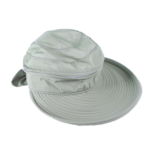 2Pcs Foldable Sun Hat for Women Grey Wide Brim Uv Protection Visor Cap 1