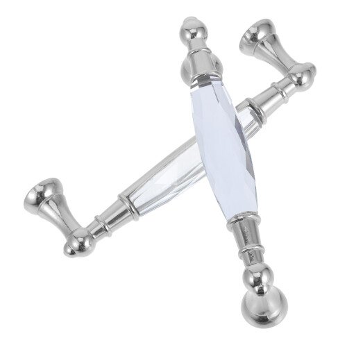 4Pcs Durable Silver Crystal Cabinet Handles Glass Knobs for Home Decor 1