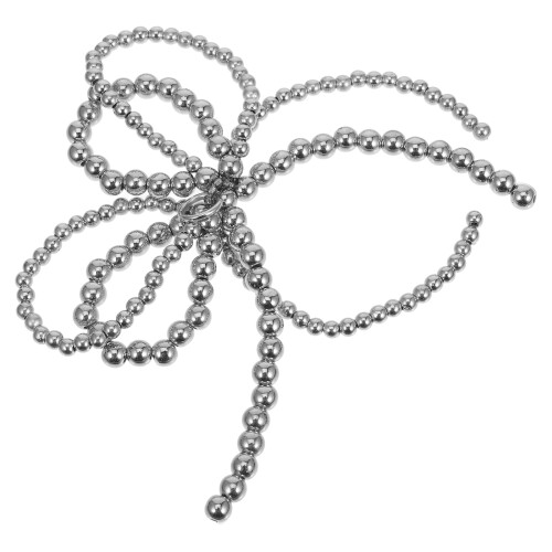 2Pcs Silver Pearl Bowknot Keychain Charms Elegant Plastic Accessories 2