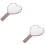 2Pcs Compact Pink Heart Hand Mirror ABS Rhinestone Handbag Mirror 6
