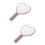 2Pcs Compact Pink Heart Hand Mirror ABS Rhinestone Handbag Mirror 7