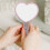 2Pcs Compact Pink Heart Hand Mirror ABS Rhinestone Handbag Mirror 10