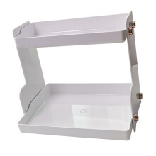 Supporto di stoccaggio da scrivania bianco multifunzionale, a doppio strato, 29x20,5x26,5 cm