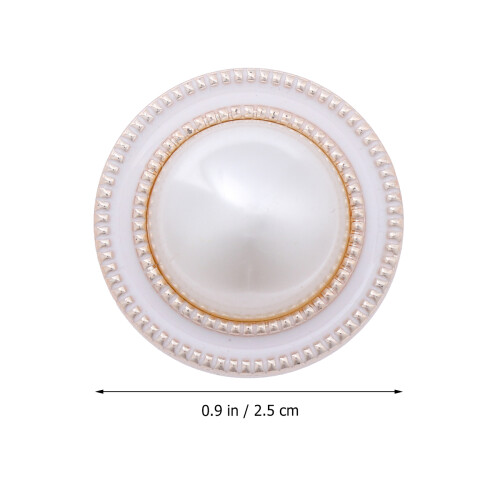 10Pcs Durable Round Pearl Buttons White for Jackets Clothes DIY Decor 1