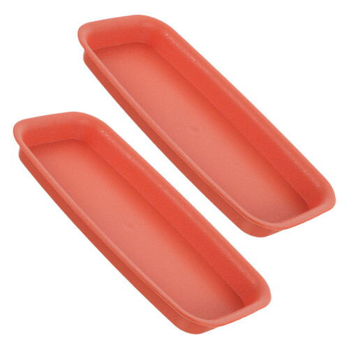 6Pcs Rectangular Plastic Plant Drip Trays Dark Red Durable Saucer 2