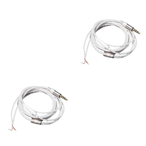 2 Pcs With Microphone Cable White 2